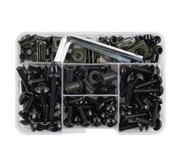 Tornillos de Motocicleta Compatible Con MT10 Para FZ07 Para FZ09 190PCS Juego De Pernos Y Tuercas Tornillo De Clip De Sujeción Accesorios De Motocicleta Kit De Tornillos De Perno De Carenado(Black)