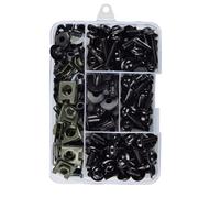 Tornillos de Motocicleta Compatible Con Para Z250 Para Z300 Para Z400 195PCS Kit De Tornillos De Tornillos De Carenado De Motocicleta Clips De Tuerca(Black)