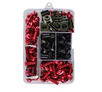 Tornillos de Motocicleta Compatible Con Para Z250 Para Z300 Para Z400 195PCS Kit De Tornillos De Tornillos De Carenado De Motocicleta Clips De Tuerca(Red)