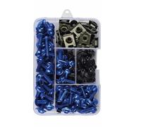 Tornillos de Motocicleta Compatible Con Para Z250 Para Z300 Para Z400 195PCS Kit De Tornillos De Tornillos De Carenado De Motocicleta Clips De Tuerca(Blue)