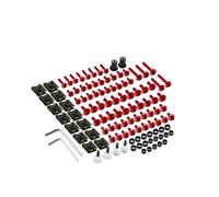 Tornillos de Motocicleta Compatible Con Suzuki Para K1 K2 Para K3 K4 K5 K6 K7 Para K8 Para K9 155PCS Tornillos De Motocicleta Tornillos De Carenado De Carrocería Juego De Tornillos Y Tuercas(Red)