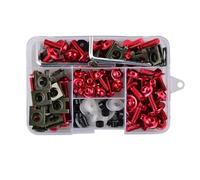 Tornillos de Motocicleta Compatible Con YZF600 Para FZ6R Para YZF 600R All Year Tornillos De Carenado De Motocicleta Kit De Tornillos Clips De Tuerca Juego De Tuercas Y Pernos(Red)
