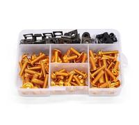 Tornillos de Motocicleta para CBR1000RR CBR1100XX para PCX125 PCX150 para CR85R CRF150R RC51 175pcs Moto Carenado Cuerpo Pernos Kit Sujetador Clips Tornillo Tuercas M6(Yellow)