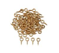 Tornillos De Ojal 50 piezas pequeños Mini alfileres ganchos ojales tornillo de ojo cierres roscados conectores fabricación joyería colgantes(Gold,5x10mm)
