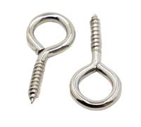 Tornillos De Ojal Nickel Plated Carbon Steel Eye Screw Hooks Self Tapping Screws 0# 1# 2# 3# 4# 5# 6# 8# 10# 12# 14#(No.10 5pcs)