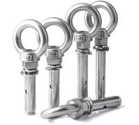 Tornillos de ojo, tornillos acero inoxidable, 2 piezas, expansión anillo universal largo con gancho instalación 304 M8 x 60 m(M6x80mm)