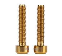 Keenso Tornillos de Palanca de Freno de Bicicleta, 2 Piezas M5x25 mm Tornillos de Freno de Bicicleta de aleación de Titanio para Bicicleta de montaña, Accesorios de Pernos de Freno de Ciclismo(Oro)