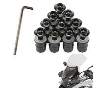 Tornillos de Parabrisas Motocicleta,Kit Tornillos de Parabrisas,Parabrisa Tornillo Kit,M5 x16mm Kits Tornillo Parabrisa Aluminio Universal para Moto,Negro,10 Piezas