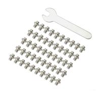 Tornillos de pedal de bicicleta de acero inoxidable de 6 mm, 50 pernos antideslizantes con llave para ajuste y fijación del pedal de bicicleta (plateado)
