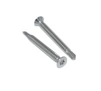 Tornillos de perforación 4,8 x 80, 20 unidades, cabeza avellanada TX - Forma O Acero inoxidable A2/V2A, tornillos autorroscantes DIN 7504/ISO 15480 - inoxidable