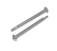 Tornillos de perforación 6,3 x 60, 20 unidades, tornillos de cabeza alomada TX - Forma M, acero inoxidable A2/V2A, tornillos autorroscantes DIN 7504/ISO 15480 - inoxidable