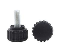 Tornillos de pulgar de cabeza redonda moleteada de plástico, pernos de apriete manual de baquelita de nailon, M3-M10, negro, 1/2/3 Uds.(25mm,M4(head 13mm) 3pcs)