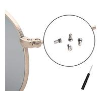 Tornillos de repuesto para lentes de sol Ray-Ban Aviator RB3025 3025 (juego de 4), destornillador adicional (plateado)
