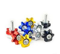 Tornillos de rosca con patrón de estrella de diámetro diseñados para fijación de matrículas para automóviles y motocicletas Tornillos de aleación de aluminio (juego