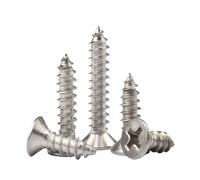 Tornillos de rosca de cabeza avellanada M1.2 M1.4 M1.7 M2 M2.5 M3 M3.5 M4 M5 M6 304 tornillos for madera de cabeza plana empotrada en cruz de acero inoxidable(5mm,M1 X 50pcs)