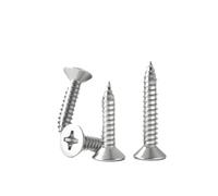 Tornillos de rosca de cabeza avellanada M1.2 M1.4 M1.7 M2 M2.5 M3 M3.5 M4 M5 M6 Tornillo for madera plano con ranura en cruz de acero inoxidable 304(35mm,M3.5 X 50pcs)