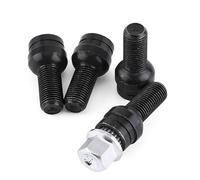 Tornillos de Rueda 5 tuercas de seguridad Uso apto for ruedas coche aleación negra, antirrobo, acero inoxidable, VW, Audi A3, A4, A5 y Bora M14 x 1