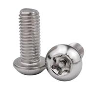 Tornillos de seguridad Torx de cabeza plana con perno de acero inoxidable 304 de pilar M2-M12, 1 PC, M6x80