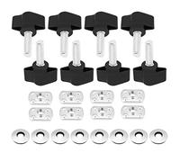 Tornillos de sujeción de tapa dura para automóvil, 8 piezas Tornillos de sujeción de tapa dura universal Tornillos de mariposa + Arandelas + Kit de placas de tuerca paraYJ TJ JK