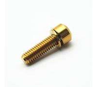 Tornillos de titanio M5 X 16mm 18mm 20mm, cabeza de columna con junta cautiva for vástago de bicicleta de montaña, pernos Ti, zócalo hexagonal, 6 uds.(Gold,M5x16mm 6pcs)