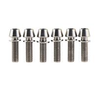 Tornillos de titanio M5x16mm M5x18mm M5x20mm con cabeza cónica Allen y arandela de titanio for potencia de bicicleta (paquete de 6)(Titanium,M5x20mm)