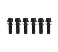 Tornillos de titanio M5x16mm M5x18mm M5x20mm con cabeza cónica Allen y arandela de titanio for potencia de bicicleta (paquete de 6)(Black,M5x20mm)