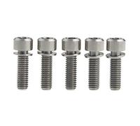Tornillos de titanio M6 x 16/18/20/25/35 mm con cabeza hueca hexagonal y arandela de titanio for freno de bicicleta, paquete de 5(Titanium,M6x20mm)