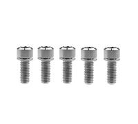 Tornillos de titanio M6 x 16/18/20/25/35 mm con cabeza hueca hexagonal y arandela de titanio for freno de bicicleta, paquete de 5(Titanium,M6x16mm)