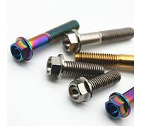 Tornillos de Titanio M8, para Motocicleta, con Cabeza Hexagonal Exterior y Brida