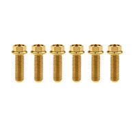 Tornillos de titanio M8x15 20 25 30 35 40 45 50 55 60 65 mm con brida pequeña, cabeza hexagonal for piezas de motocicleta, paso 1,25 mm, paquete de 6(Gold,M8x25mm)