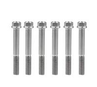 Tornillos de titanio M8x15 20 25 30 35 40 45 50 55 60 65 mm con brida pequeña, cabeza hexagonal for piezas de motocicleta, paso 1,25 mm, paquete de 6(Titanium,M8x55mm)