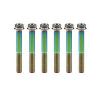 Tornillos de titanio M8x15 20 25 30 35 40 45 50 55 60 65 mm con brida pequeña, cabeza hexagonal for piezas de motocicleta, paso 1,25 mm, paquete de 6(Rainbow,M8x55mm)