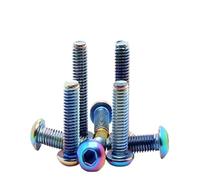 Tornillos de titanio TA2 de cabeza hexagonal con botón redondo, de colores arcoíris, ISO7380 M2.5 M3 M4 M5 M6, 5-10 unidades(M5X12 5pcs)