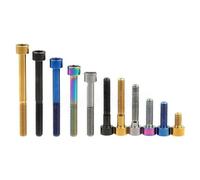 Tornillos de titanio Ti de alto rendimiento M6 for dirección y freno de bicicleta - Múltiples longitudes disponibles (de 10 mm a 65 mm)(Bronze,25MM_M6)