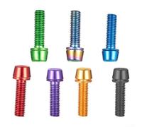 Tornillos de vástago de acero inoxidable M5-18 mm chapados en titanio, paquete de 6 para tareas de conexión de vástago y abrazadera de manillar de bicicleta (morado)