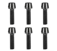 Tornillos de vástago de acero inoxidable M5 x 18 mm para abrazadera de manillar de bicicleta y montaje de corona de horquilla con tratamiento antiaflojamiento (negro)