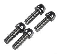 Tornillos de vástago de bicicleta de acero para estabilidad de dirección del manillar, 4 M5 x 20 mm y 4 pernos roscados M6 x 20 mm por juego (M6 x 20 plata 2)