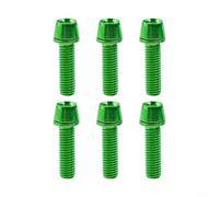 Tornillos de vástago para bicicleta M5 de 18 mm, juego de acero inoxidable con arandelas, soporte de corona de horquilla y vástago de manillar (verde)