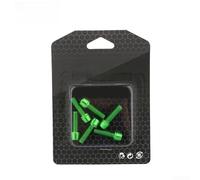 Tornillos de vástago para bicicleta M5 x 18 mm, tornillos recubiertos de titanio que soportan llave hexagonal estándar o apriete de llave (tornillos verdes)