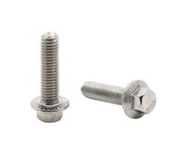 Tornillos de zócalo largos, Tornillos autorroscantes 1-10 piezas M5 M6 M8 M10 M12 GB5787 A2-70 304 Tornillo de cabeza hexagonal acero inoxidable con tapa brida dentada Perno arandela(M5 10pcs 30mm)