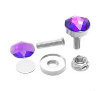 Tornillos Decorativos M6 para Matrícula de para moto, Cristales Imitación Brillantes, para accesorios Personalizados, 6 Colores, (Purple)