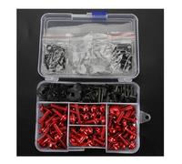 Tornillos El Carenado del Parabrisas De Motocicleta para XRV750 Africa Twin 1990-2003 RD04/RD07/RD07A Kit Completo Y Tuercas Aluminio CNC Tornillos De Montaje Carrocería(Rojo)
