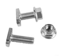 Tornillos en T de cabeza de martillo de acero inoxidable 304 con tuercas de brida M8 para riel de montaje solar fotovoltaico tipo 28/15, estándar DIN 6923, paquete de 20 (M8 x 20)