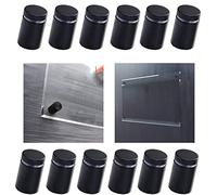 Tornillos espaciadores de pared para carteles, 12 unidades, espaciadores de cristal, acero inoxidable, clavos, tornillos decorativos para vidrio, publicidad, cartel (negro mate, 12 x 20 mm)