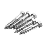 Tornillos for madera de cabeza hexagonal de 30 a 150 mm de longitud, M6, M8, M10 y M12 de acero inoxidable, tornillos autorroscantes, 2/40 piezas.(M10x130-4Pcs)