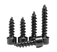 Tornillos for madera de cabeza plana, 10 unidades, tornillos autorroscantes hexagonales dorados M3 M4 M5 acero al carbono, negros, x 14 mm(Black 10pcs,M3x6mm)