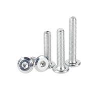 Tornillos hexagonales con brida de acero inoxidable, 50 unidades, M6 para muebles, conector hexagonal interior, tornillos de cabeza plana (M6 x 20 mm)