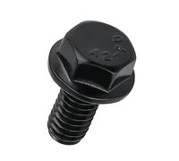 Tornillos hexagonales con brida M10-1.5 x 25 mm, revestimiento electroforético negro de acero inoxidable 304, tornillos hexagonales de brida dentada, resistentes a la corrosión, rosca completa, 12