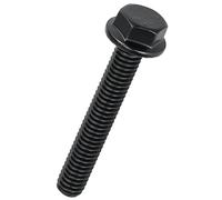 Tornillos hexagonales con brida M12-1.75 x 70 mm, revestimiento electroforético negro de acero inoxidable 304, tornillos hexagonales de brida dentada, resistentes a la corrosión, rosca completa, 6