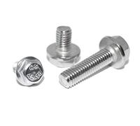 Tornillos hexagonales con brida M8 x 25, 10 unidades, DIN 6921 A2, acero inoxidable, rosca completa, sin dientes de bloqueo